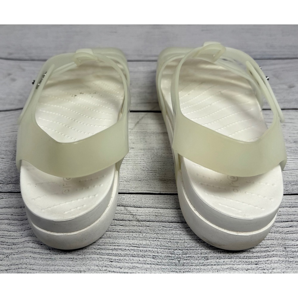 Crocs Splash Glossy Fisherman Women's Sandals Shoes Size 9 White Platform - Picture 5 of 7